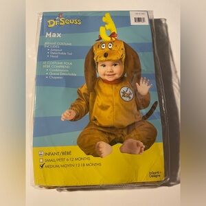 Dr. Seuss Max Baby Costume - Brown NWT Cute Halloween Character 12 - 18 Months